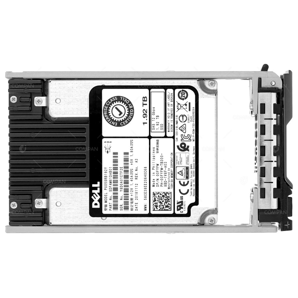 0FYFW  DELL 1.92TB 12G SAS 2.5 SFF SSD